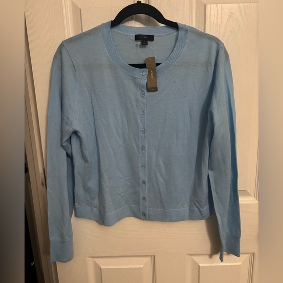 J. Crew Sweaters - NEW J. Crew | Classic Light Blue Cardigan Sweater Merino Wool Sz L #BJ592
